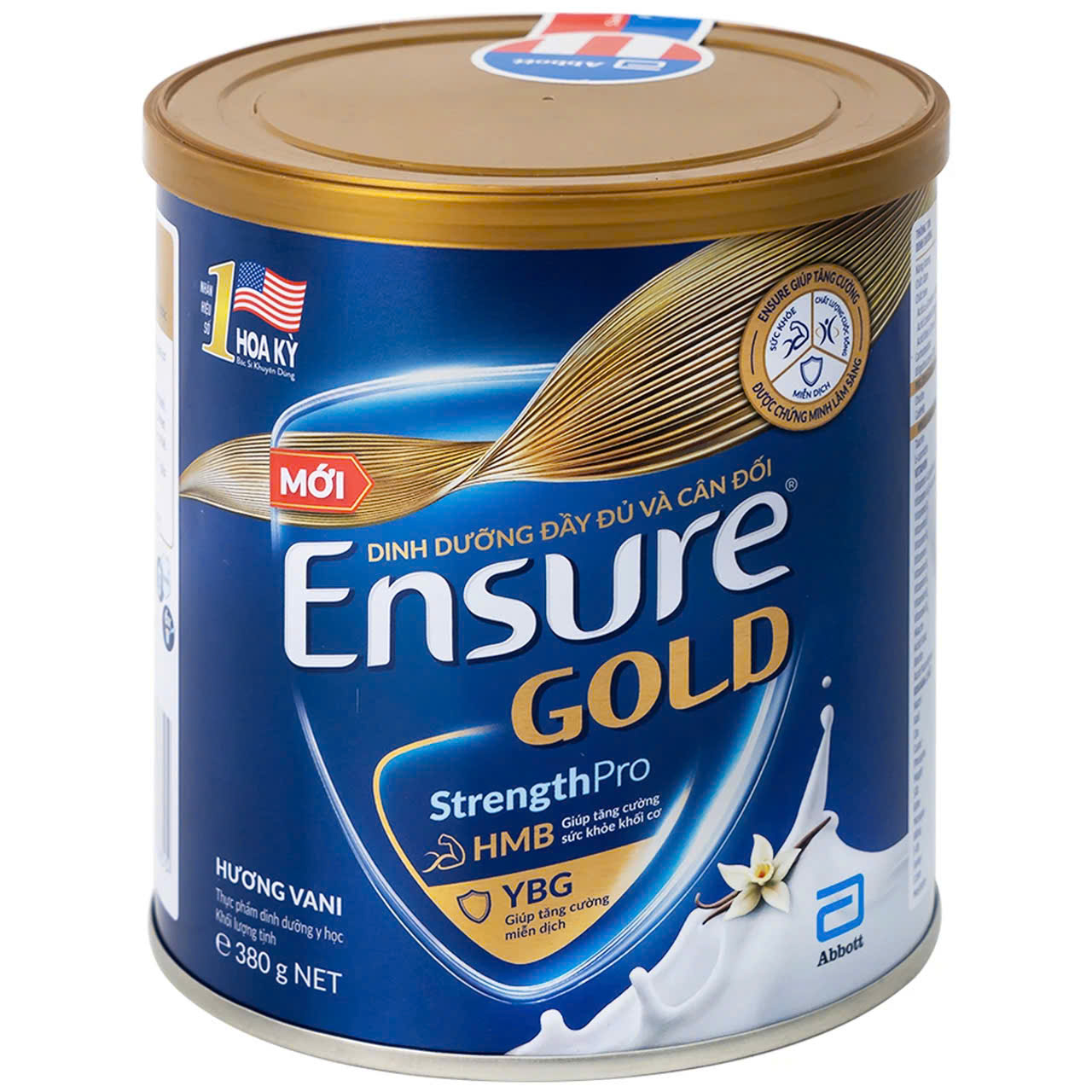 sữa tăng cường sức khỏe khối cơ tăng miễn dịch ensure gold strengthpro hương vani (380g)