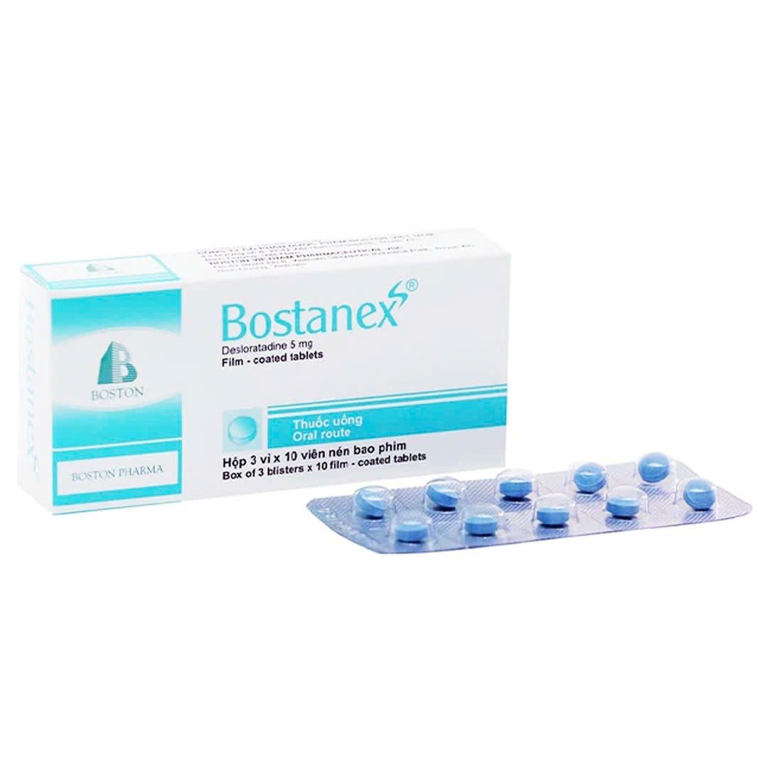 thuốc bostanex boston giảm viêm mũi dị ứng, hắt hơi, sổ mũi, ngứa mũi (3 vỉ x 10 viên)